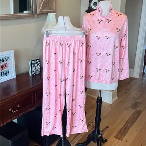 Pet Face Pink Pajama Top Pants Set Women’s Small thumbnail 2