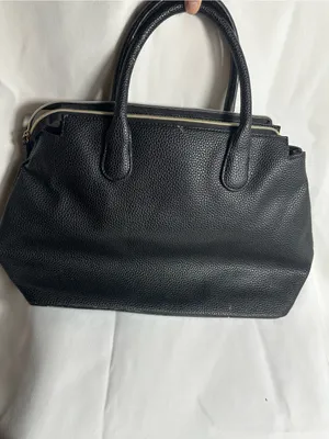 Kenneth Cole Reaction Black Pebbled Leather Tassel Satchel Handbag thumbnail 5