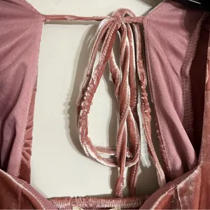 Altar'd State Velvet Butterfly‎ Crop Top Long Sleeve Pink Fairy XS thumbnail 5