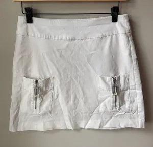 Jamie Sadock White Golf Skort Zip Pocket Performance Stretch Athletic Skirt thumbnail 1