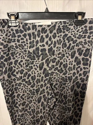 Cato Gray and Black Leopard Print Leggings thumbnail 4