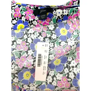 J.Crew Women XXSP Floral Wrap Midi Dress Cap Sleeve Blue Pink Yellow‎ New L4210 thumbnail 6