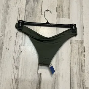 H&M Olive Green Bikini Bottom Medium Low Rise Tanga Minimal Swim Bottom thumbnail 3
