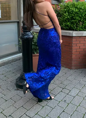Windsor Blue Sequin Prom Dress thumbnail 3