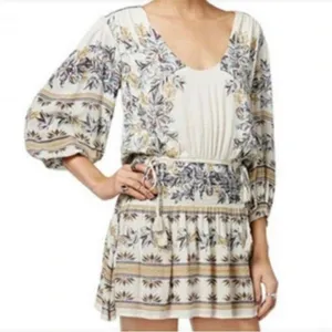 Free People Moonlight Drive Mini Boho Peasant Dress Ivory Small thumbnail 8