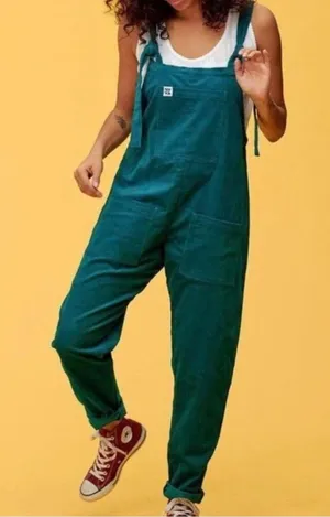Lucy & Yak Teal Original Corduroy Dungarees US Size 2 Regular EUC thumbnail 1