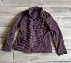 32 Degrees Quilted Hybrid Puffer Jacket in Plum thumbnail 1