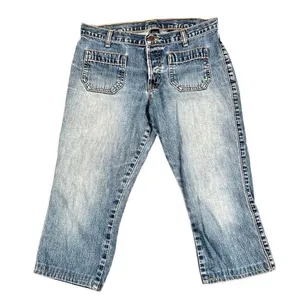 Abercrombie Button Up Capri Denim Jeans 4 thumbnail 1