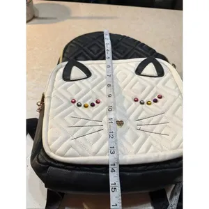 Betsey Johnson "Papparazzi" quilted backpack kitten face thumbnail 6