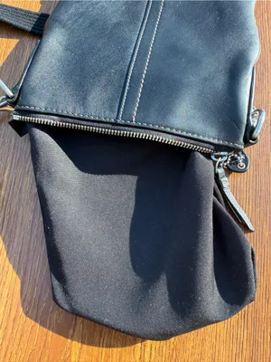 Coach Black Leather Crossbody Bag Adjustable Strap Silver Hardware 7X8.5 thumbnail 9