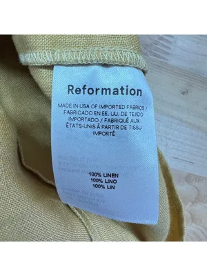 Reformation Kerrigan Linen Mini Dress Ruched Side Tuscan Sun Yellow Size 4 thumbnail 9