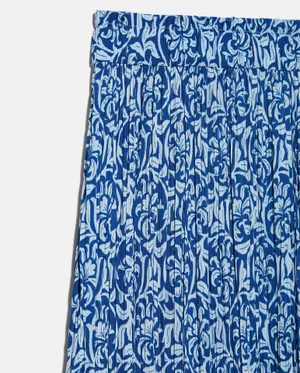 ZARA NWT High Waisted Floral Print Blue Midi Skirt thumbnail 6