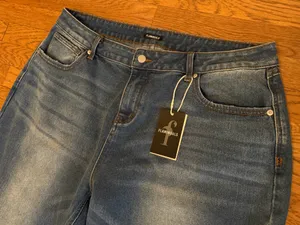 Women’s Dark Blue Straight-Leg Jeans size 4XL thumbnail 4