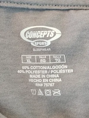 Concepts Sport Memphis Grizzlies Gray Long Sleeve Sleep T-Shirt Lounge Shirt Size XL thumbnail 7