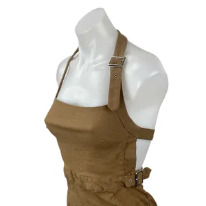 Zara Women's Tan Buckle Strap Halter Sleeveless Square Neck Mini Bodycon Dress S thumbnail 2