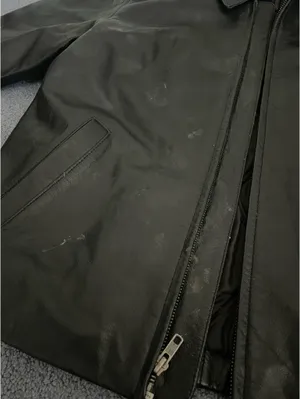 gap black leather jacket thumbnail 4