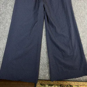 Princess Polly Navy Blue Pinstripe Wide Leg Trousers High Waist Size US 4 thumbnail 12