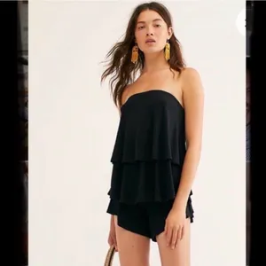 Free People Beach Sunsational Set Small Black Strapless Top Shorts Vacay Resort thumbnail 2