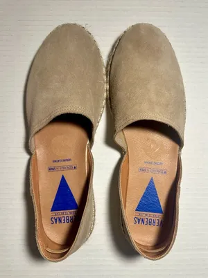 Verbenas Carmen‎ Espadrilles Tan Leather Suede Flat Slip On Womens 41 US 10/10.5 thumbnail 1