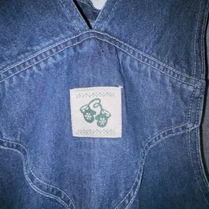 Vintage Disney Winnie the Pooh Eeyore Denim Overalls Blue Snowflake Embroidered thumbnail 8