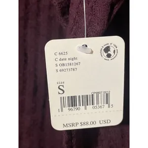 Free People Shirt Women's Small NWT Juicy Cowl Neck Oversized Split Back Wine thumbnail 5