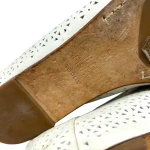 Eileen Fisher White Lasercut Leather Ballet Flats Size‎ US 8.5 thumbnail 9