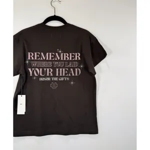 NWT Honor The Gift Women Shirt Brown Crewneck Graphic Short Sleeve Pocket Tee XS thumbnail 7