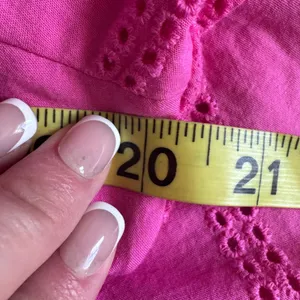 Time and Tru Pink Eyelet Tiered Babydoll Mini Dress Womens Small 4-6 Puff Sleeve thumbnail 4