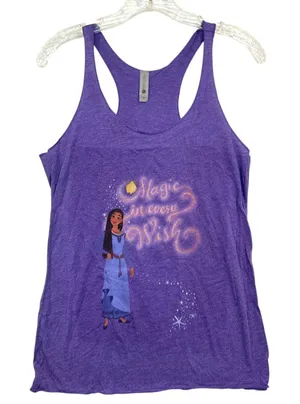 Next Level Apparel Disney Wish Magic in Every Wish Racerback Tank Top Women’s Medium Purple Heather thumbnail 1