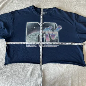 Women's Blue MTV Crop Top XL thumbnail 6