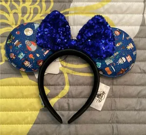 NWT Disney Parks Loungefly Parks Cuties Chibi Blue Minnie Mouse Ears Headband thumbnail 1