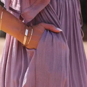 VICI Mauve Purple Button Front Cinched Waist Maxi Dress thumbnail 5