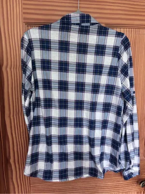 Classic Navy Plaid Button-Up Shirt thumbnail 4