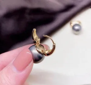 Elegant Pearl Drop Dangle Hoop Earrings for Women thumbnail 2
