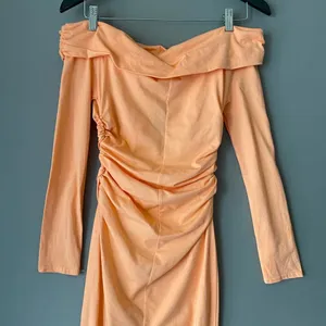 Boohoo‎ Cotton Coastal Beachy Clean Girl Ruched Bardot Maxi Dress 4 Orange thumbnail 6