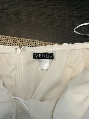 VENUS Two-Tone Strapless Jumpsuit in White & Black thumbnail 3