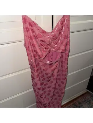 For Love & Lemons Pink Lusk Floral Burnout Velvet Ruched Cutout Mini Dress thumbnail 3