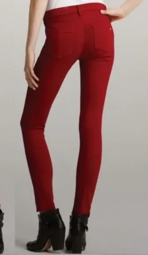 Rag & Bone High Rise Skinny Jeans Red‎ Size 28 Cropped Tencel Blend thumbnail 1