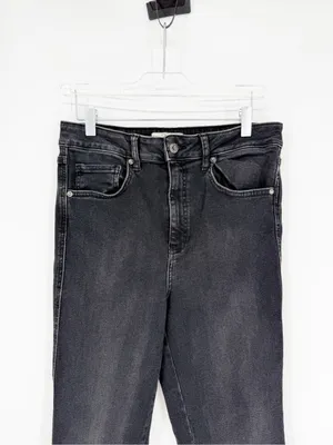 Free People High Rise Raw Hem Jegging Skinny Jeans Women’s 31 Faded Black thumbnail 4