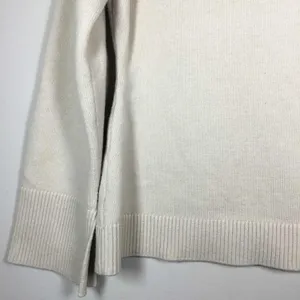 H&M Off White Minimalist Clean Girl Knit V Neck Oversized Sweater S Autumn Fall‎ thumbnail 4