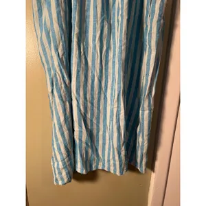 A New Day Women's Size Large Beach Bungalow Linen Midi Picnic Skirt Blue White thumbnail 6