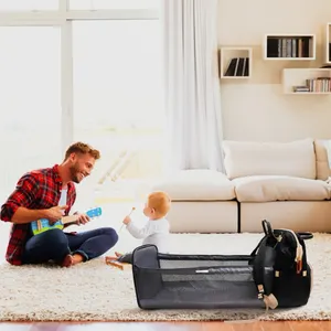Akshomz Diaper Bag Backpack with Changing Station, Black Tan NEW thumbnail 7