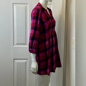 Victoria’s Secret PINK 100% Cotton Y2K Red/Black Plaid Shirt S Large F2 thumbnail 4