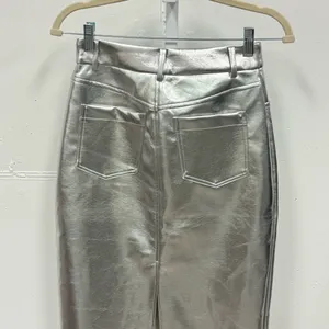NWT 7 For All Mankind Women's‎ Midi Pencil Skirt Size XS Silver Metallic Pockets thumbnail 5
