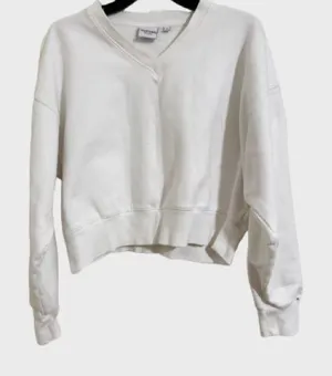Aritzia Cream V-Neck Sweater thumbnail 1