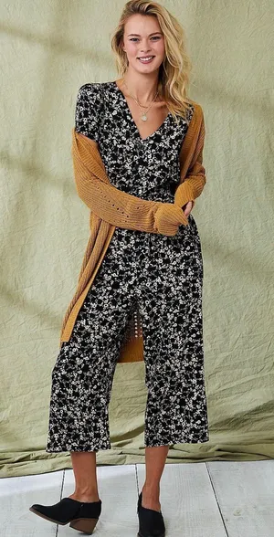 Ditsy Floral Button Down Jumpsuit thumbnail 2