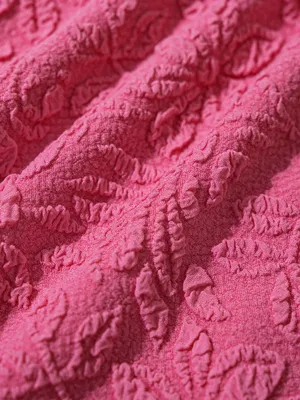 Berlook Pink Jacquard Underwire Triangle Bikini Top & Tie Cutout Bottom thumbnail 8