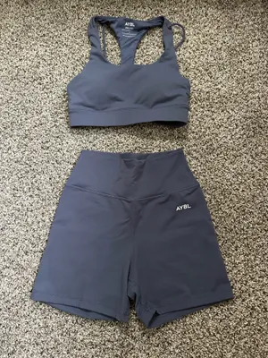 AYBL Shorts and Bra Set Navy Blue thumbnail 1