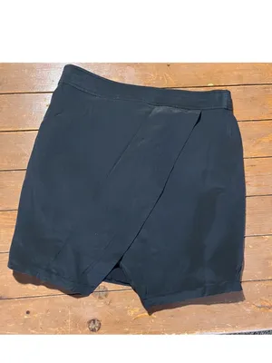 Madewell Silk Black Parkway Mini Skirt thumbnail 2