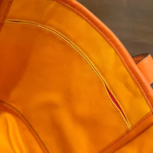 Coach Cashin-Carry Bright Orange Leather Tag Tote Bag thumbnail 7